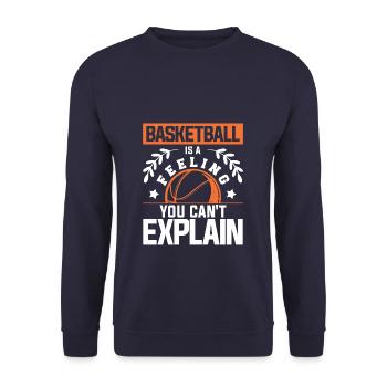 Ask Me About Basketball Actually You Don't Have To - Unisex Pullover - Navy - Vorne - Alina (178cm) & Michal (187cm)