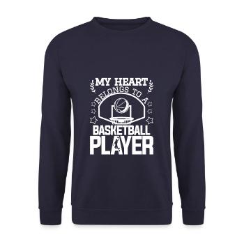Ask Me About Basketball Actually You Don't Have To - Unisex Pullover - Navy - Vorne - Alina (178cm) & Michal (187cm)