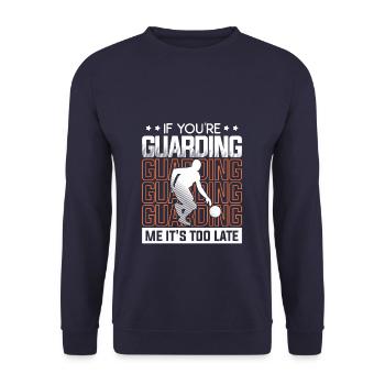 Ask Me About Basketball Actually You Don't Have To - Unisex Pullover - Navy - Vorne - Alina (178cm) & Michal (187cm)