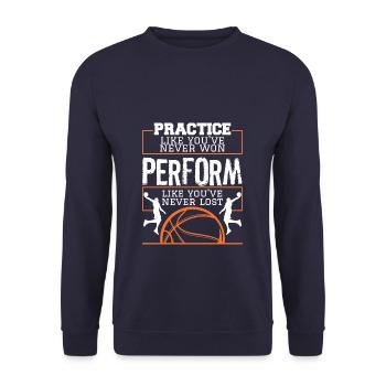 Practice Like You've Never Won For A Basketball - Unisex Sweatshirt - navy - Front - Alina (178cm) & Michal (187cm)