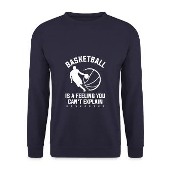 Ask Me About Basketball Actually You Don't Have To - Unisex Pullover - Navy - Vorne - Alina (178cm) & Michal (187cm)