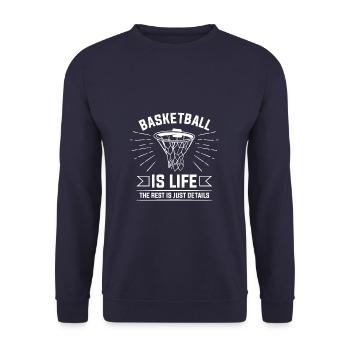 Le basketball est la vie Le reste n’est que détails - Sweat-shirt Unisexe - marine - Devant - Alina (178cm) & Michal (187cm)