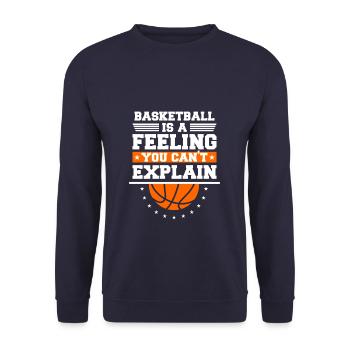 Ask Me About Basketball Actually You Don't Have To - Unisex Pullover - Navy - Vorne - Alina (178cm) & Michal (187cm)