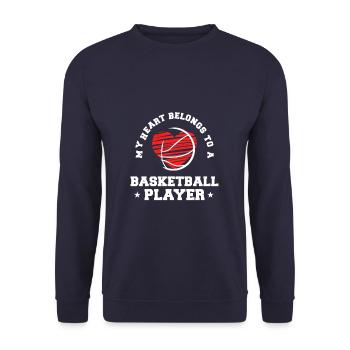Ask Me About Basketball Actually You Don't Have To - Unisex Pullover - Navy - Vorne - Alina (178cm) & Michal (187cm)
