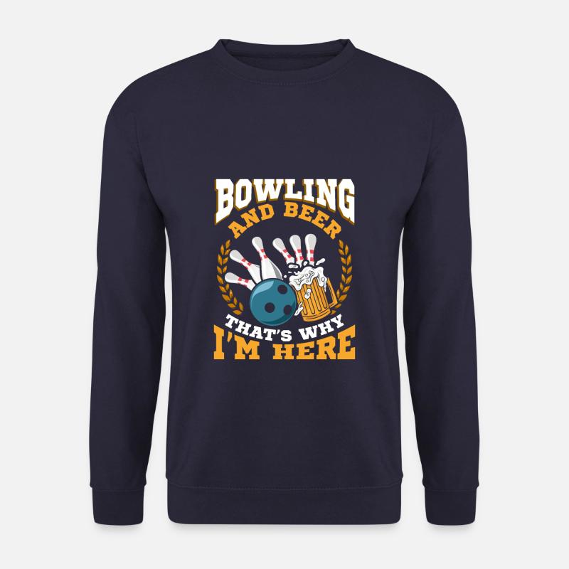 Funny Bowling And Beer - Unisex Pullover - Navy
