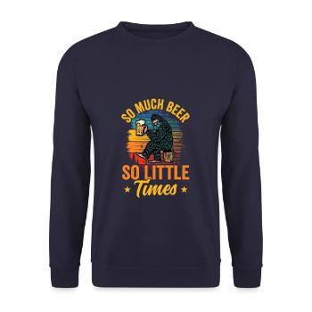So Much Beer So Little Time - Unisex Pullover - Navy - Vorne - Alina (178cm) & Michal (187cm)