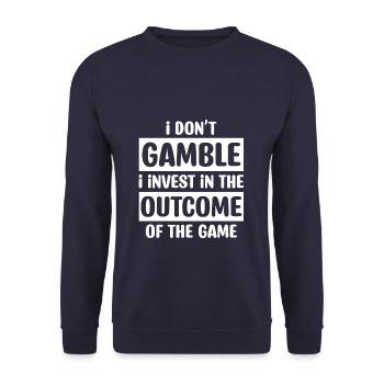 Funny Poker I Invest - Unisex Pullover - Navy - Vorne - Alina (178cm) & Michal (187cm)