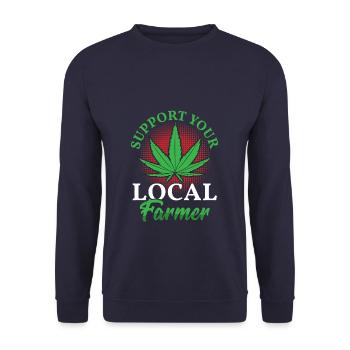 Support Your Farmer Cannabis - Unisex Pullover - Navy - Vorne - Alina (178cm) & Michal (187cm)