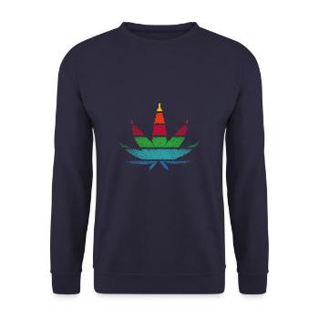 Retro Vintage Cannabis - Unisex Pullover - Navy - Vorne - Alina (178cm) & Michal (187cm)