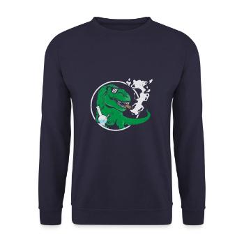 Dinos Cannabis Bong - Unisex Pullover - Navy - Vorne - Alina (178cm) & Michal (187cm)