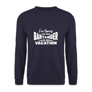 Je suis désolé que le gentil barman soit en vacances - Sweat-shirt Unisexe - marine - Devant - Alina (178cm) & Michal (187cm)