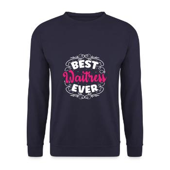 Best Waitress Ever - Unisex Pullover - Navy - Vorne - Alina (178cm) & Michal (187cm)
