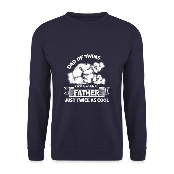 Funny Dad Of Twins - Unisex Pullover - Navy - Vorne - Alina (178cm) & Michal (187cm)