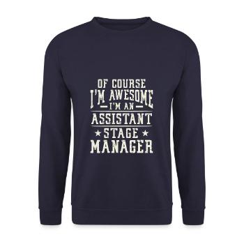 Awesome Assistant Stage Manager - Unisex Pullover - Navy - Vorne - Alina (178cm) & Michal (187cm)