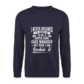 Case Manager Rockin' It - Unisex Pullover - Navy - Vorne - Alina (178cm) & Michal (187cm)