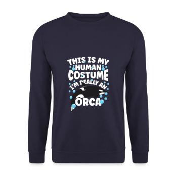 Funny I'm An Orca - Unisex Pullover - Navy - Vorne - Alina (178cm) & Michal (187cm)