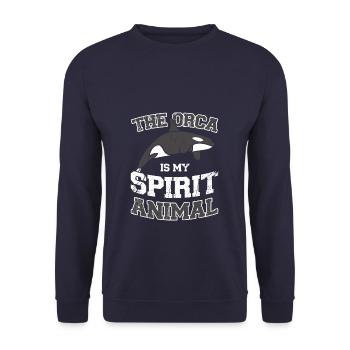 Orca Is My Animals Spirit - Unisex Pullover - Navy - Vorne - Alina (178cm) & Michal (187cm)