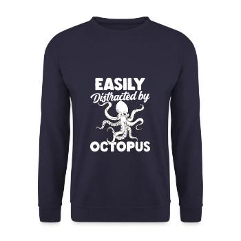 Easily Distract By Octo - Unisex Pullover - Navy - Vorne - Alina (178cm) & Michal (187cm)