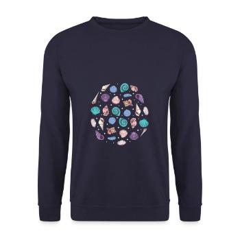 Cute Seashells - Unisex Pullover - Navy - Vorne - Alina (178cm) & Michal (187cm)