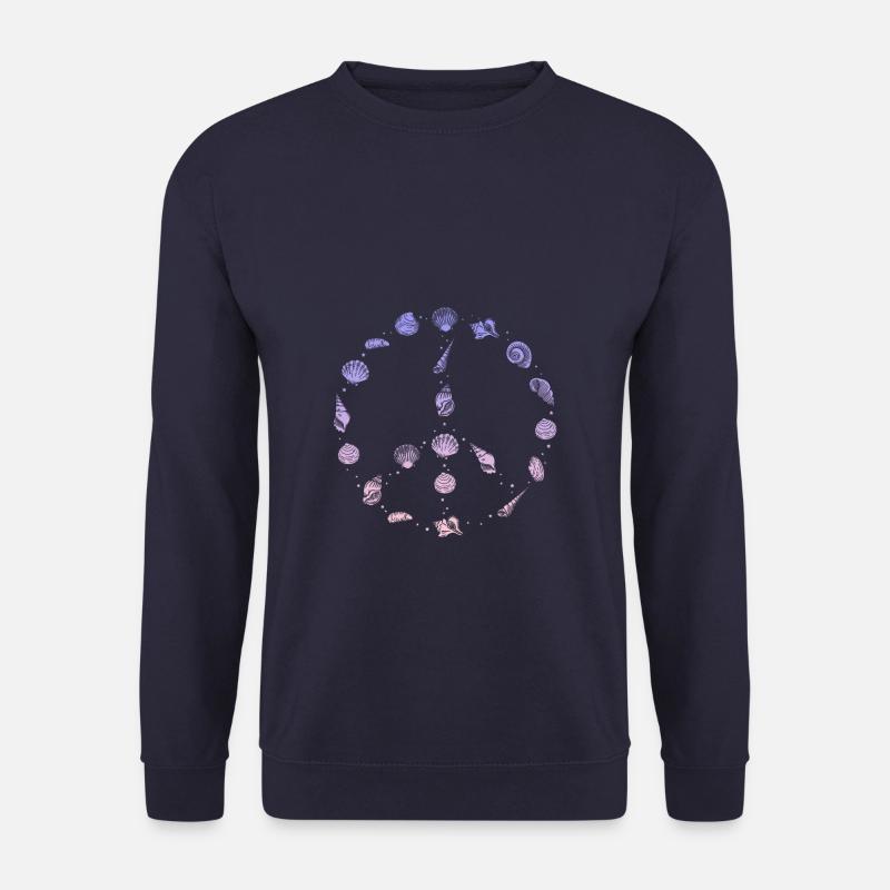 Peace Sign Seashell - Unisex Pullover - Navy
