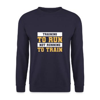 S’entraîner pour courir ne pas courir pour s’entraîner au marathon - Sweat-shirt Unisexe - marine - Devant - Alina (178cm) & Michal (187cm)