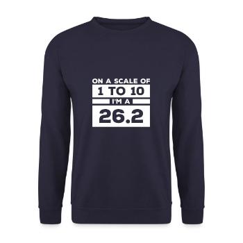 On A Scale Of 1 To 10 I'm A 26.2 Marathon - Unisex Pullover - Navy - Vorne - Alina (178cm) & Michal (187cm)
