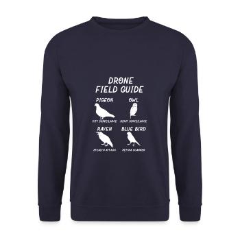 Funny Drone Guide - Unisex Pullover - Navy - Vorne - Alina (178cm) & Michal (187cm)