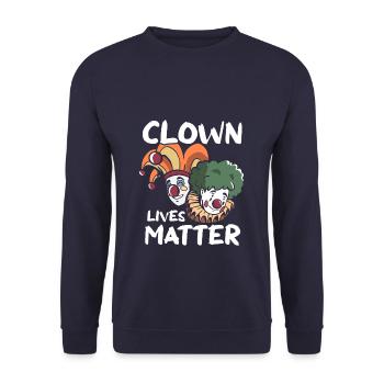 Halloween Scary Clown Matter - Unisex Pullover - Navy - Vorne - Alina (178cm) & Michal (187cm)