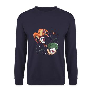 Halloween Clowns - Unisex Pullover - Navy - Vorne - Alina (178cm) & Michal (187cm)