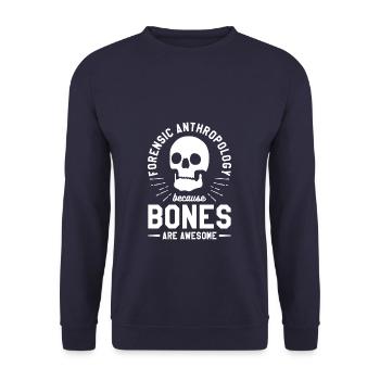 Forensic Anthropology Because Bones Are Awesome - Unisex Pullover - Navy - Vorne - Alina (178cm) & Michal (187cm)