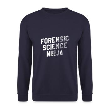 Forensic Science Ninja Investigator Detective - Unisex Sweatshirt - navy - Front - Alina (178cm) & Michal (187cm)