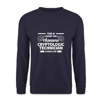 This Is What An Awesome Cryptologic Technician - Unisex Pullover - Navy - Vorne - Alina (178cm) & Michal (187cm)