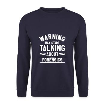 L’avertissement peut commencer à parler de criminalistique - Sweat-shirt Unisexe - marine - Devant - Alina (178cm) & Michal (187cm)