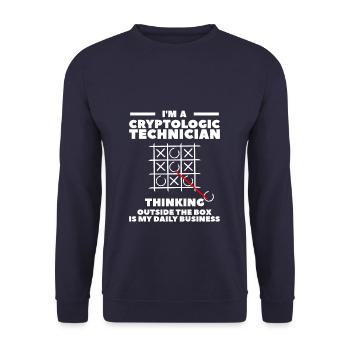 I'm A Cryptologic Technician Thinking Outside The - Unisex Sweatshirt - navy - Front - Alina (178cm) & Michal (187cm)