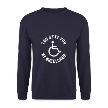 Too Sexy For My Wheelchair Leg Amputee Amputation - Unisex Pullover - Navy - Vorne - Alina (178cm) & Michal (187cm)