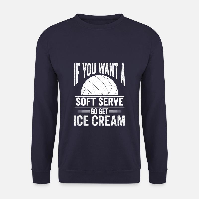 Funny Volleyball Soft Serve - Unisex Pullover - Navy
