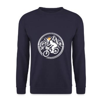 Bicycle In Mountains - Unisex Pullover - Navy - Vorne - Alina (178cm) & Michal (187cm)