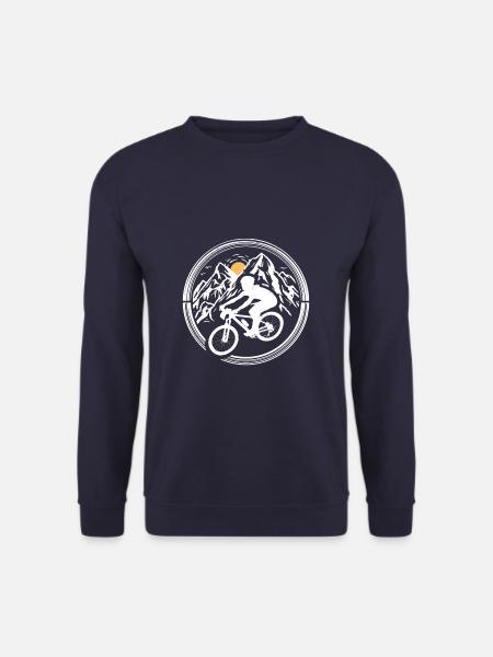 Bicycle In Mountains - Unisex Pullover - Navy