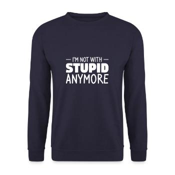 I'm Not With Stupid Anymore Divorcement Divorce - Unisex Pullover - Navy - Vorne - Alina (178cm) & Michal (187cm)