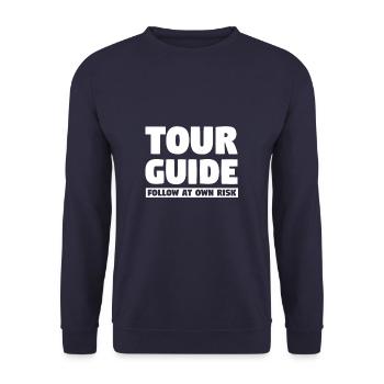 Guide touristique suivre à vos risques et périls - Sweat-shirt Unisexe - marine - Devant - Alina (178cm) & Michal (187cm)
