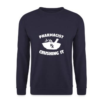Pharmacien Crash it Technicien en pharmacie - Sweat-shirt Unisexe - marine - Devant - Alina (178cm) & Michal (187cm)