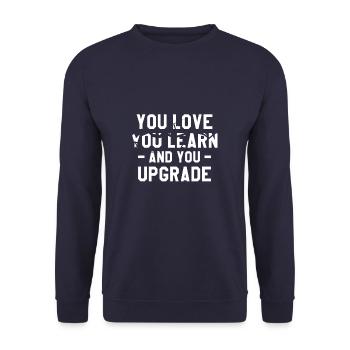 You Love You Learn And You Upgrade Divorcement - Unisex Sweatshirt - navy - Front - Alina (178cm) & Michal (187cm)
