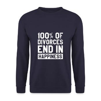 100 Percent Of Divorces End In Happiness - Unisex Sweatshirt - navy - Front - Alina (178cm) & Michal (187cm)