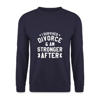 I Survived Divorce & I Am Stronger After - Unisex Pullover - Navy - Vorne - Alina (178cm) & Michal (187cm)