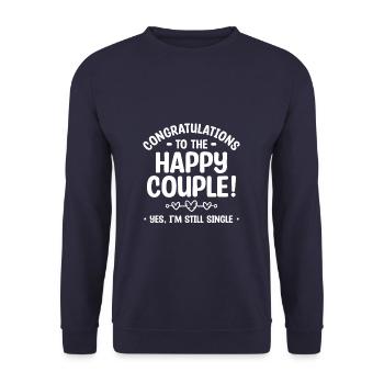 Congratulations To The Happy Couple Yes I'm Still - Unisex Pullover - Navy - Vorne - Alina (178cm) & Michal (187cm)
