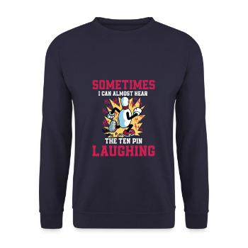 Funny Bowling The Ten Pin Laughing - Unisex Pullover - Navy - Vorne - Alina (178cm) & Michal (187cm)