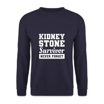 Kidney Stone Survivor Never Forget Transplant - Unisex Sweatshirt - navy - Front - Alina (178cm) & Michal (187cm)
