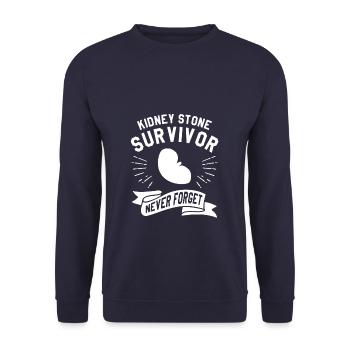 Kidney Stone Survivor Never Forget Transplant - Unisex Sweatshirt - navy - Front - Alina (178cm) & Michal (187cm)
