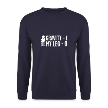 Gravité 1 Ma jambe 0 Récupération de blessure osseuse cassée - Sweat-shirt Unisexe - marine - Devant - Alina (178cm) & Michal (187cm)