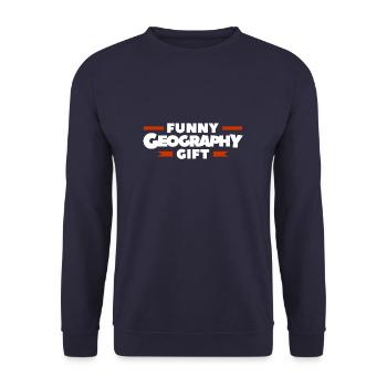 Funny Geography Gift World Map Globe Geographer - Unisex Pullover - Navy - Vorne - Alina (178cm) & Michal (187cm)